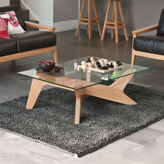 Glass Waterfall Coffee Table – A Stylish Replica Matthew Hilton Cross Coffee Table