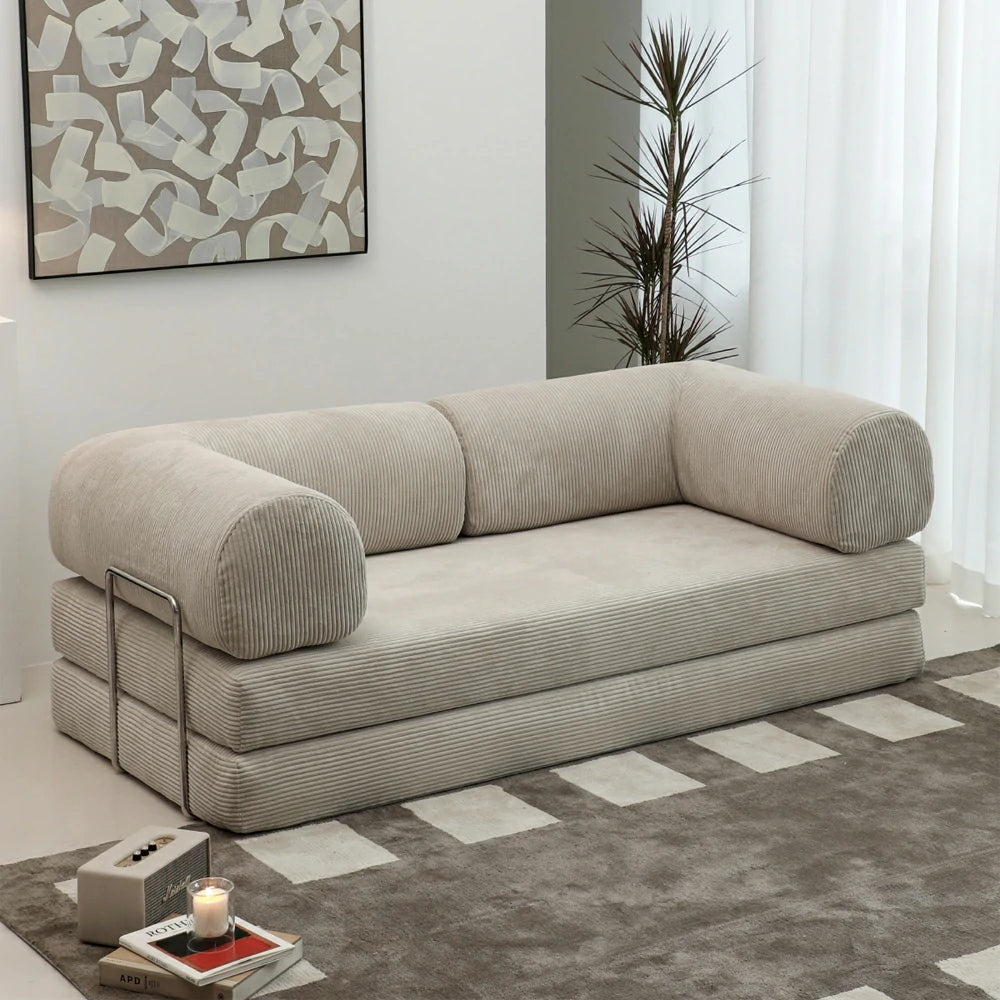 Apartment folding couch bed, small sectional sofa, Compression foam sofa