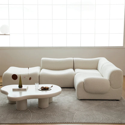 Living Room white Compression Sofa Sectional Couch