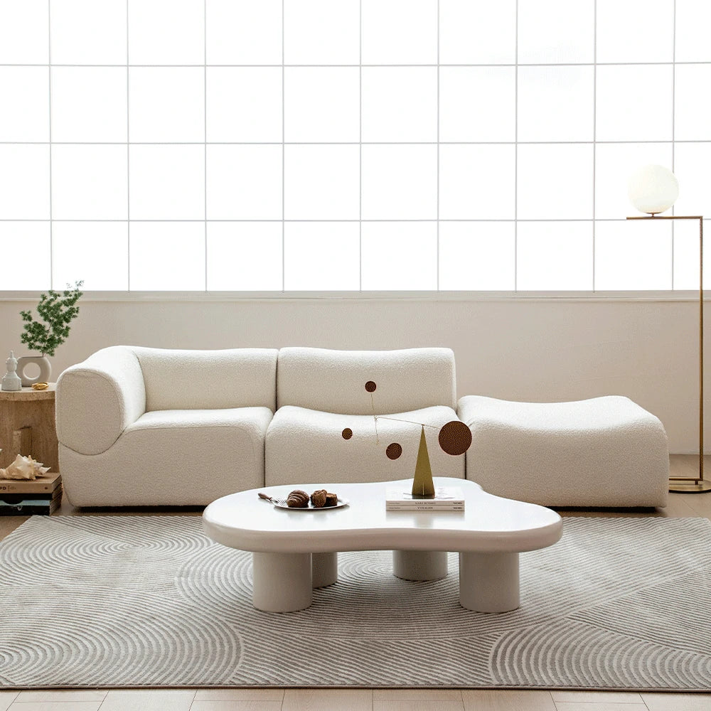 Living Room white Compression Sofa Sectional Couch