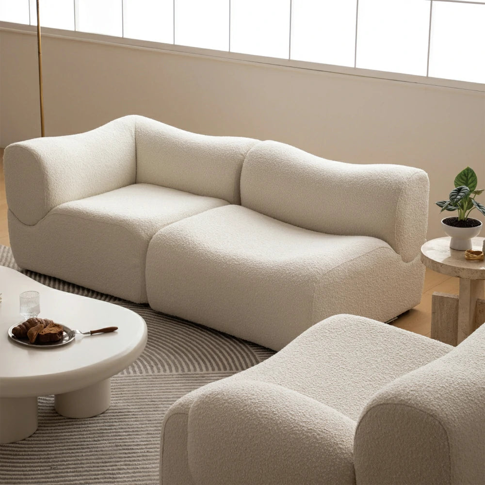 Living Room white Compression Sofa Sectional Couch