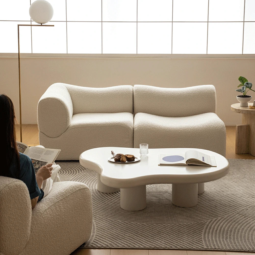 Living Room white Compression Sofa Sectional Couch