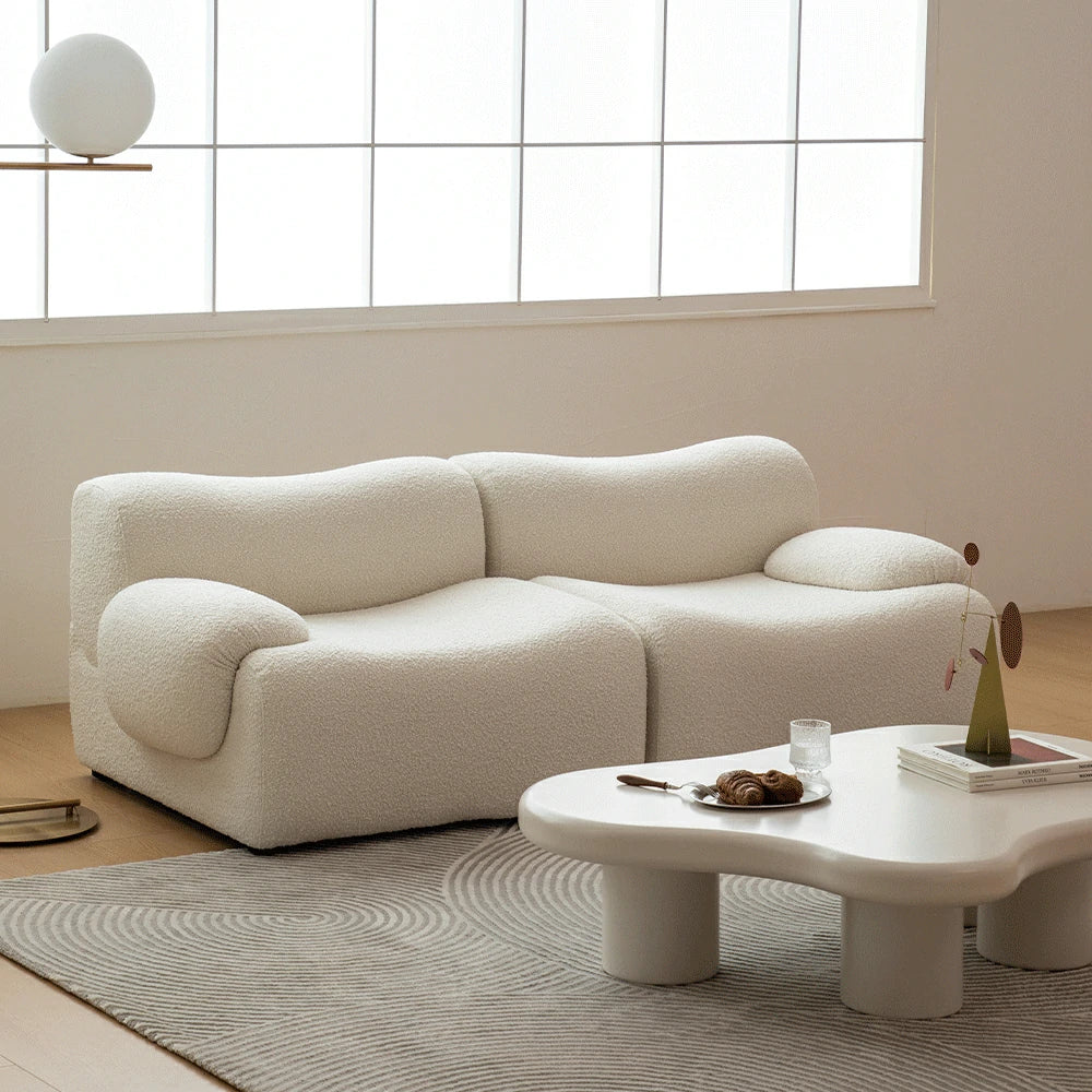 Living Room white Compression Sofa Sectional Couch