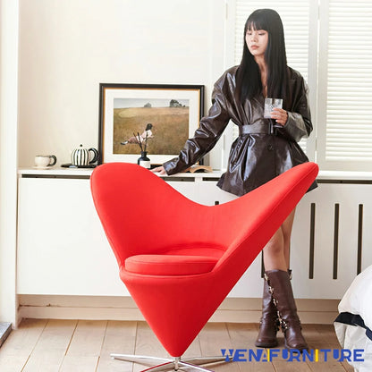 Verner Panton Style Heart Cone Chair RED