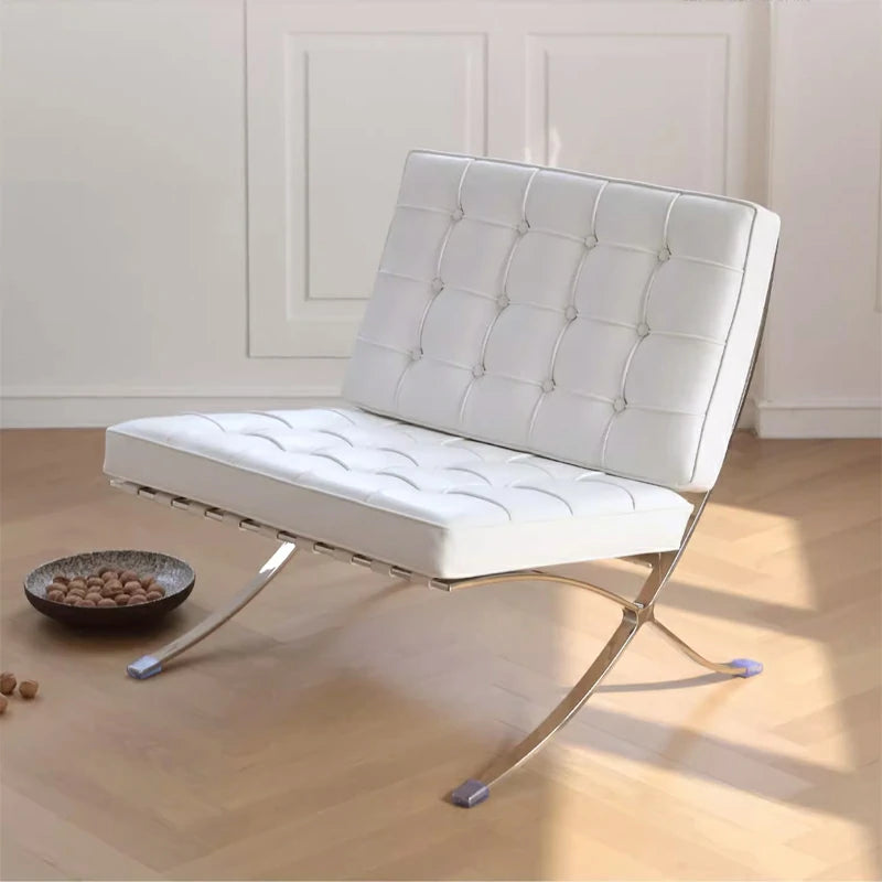  Barcelona Chair White Italian Leather