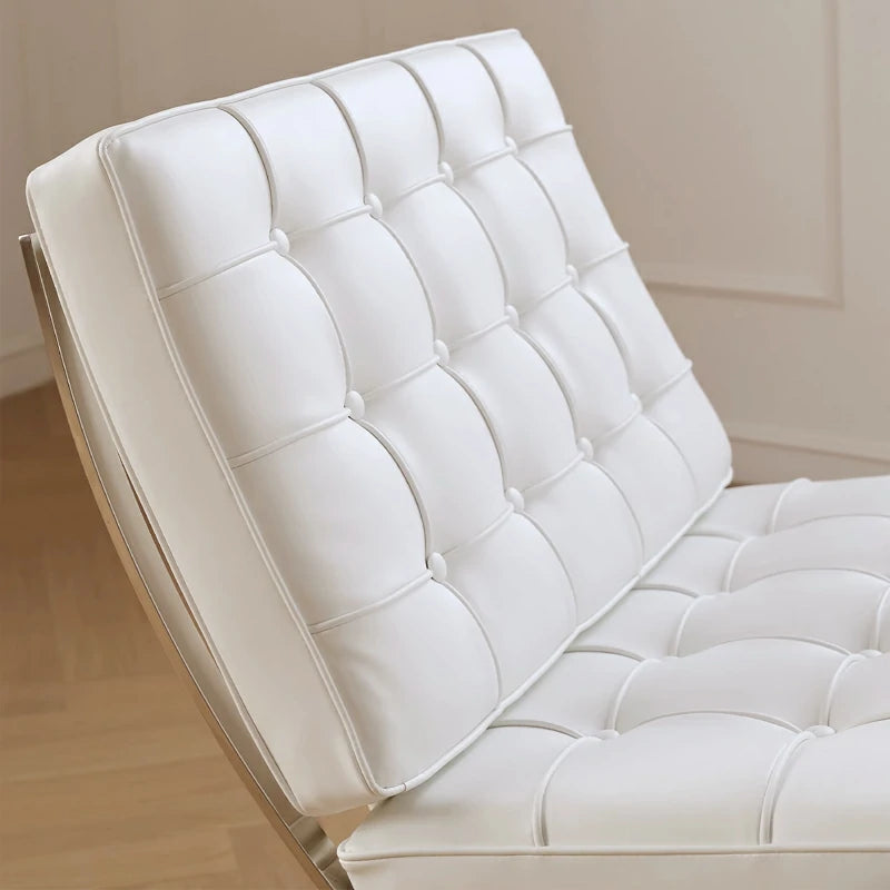  Barcelona Chair  White Italian Leather