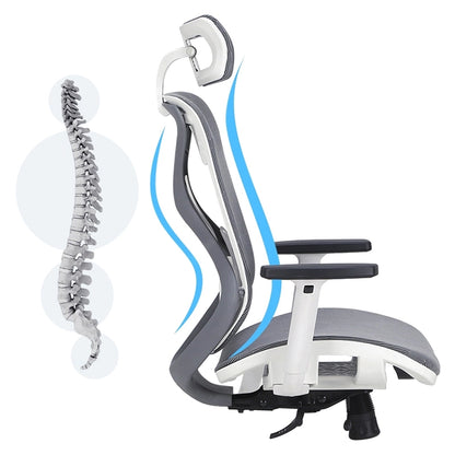 Chaise de bureau ergonomique à dossier haut pour projet commercial ultra-flexible avec appui-tête