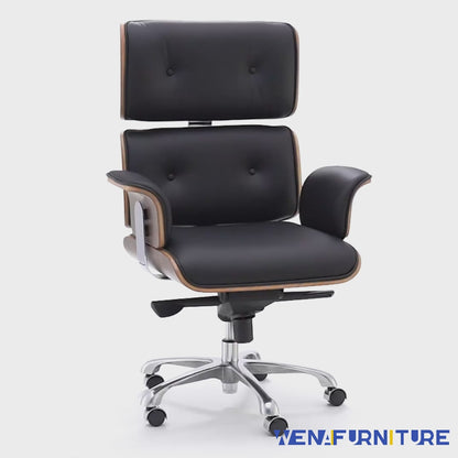 Eames Executive Office Chair black leather vedio