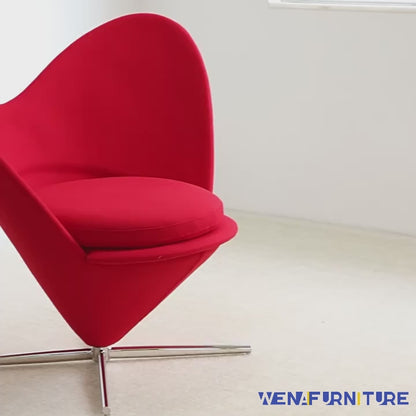 Verner Panton Style Heart Cone Chair-red/blue