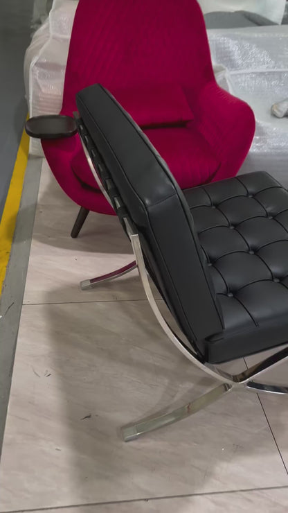Replica Barcelona Lounge Chair  Italian Black Leather