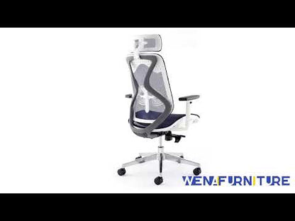 Ergonomic Commercial Project High Back Office Chair with Headrest (Blue)