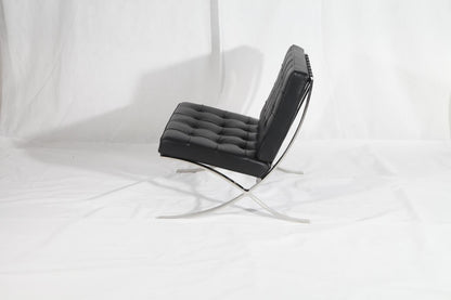Chaise Barcelona Replica - Cuir Italien - Noir
