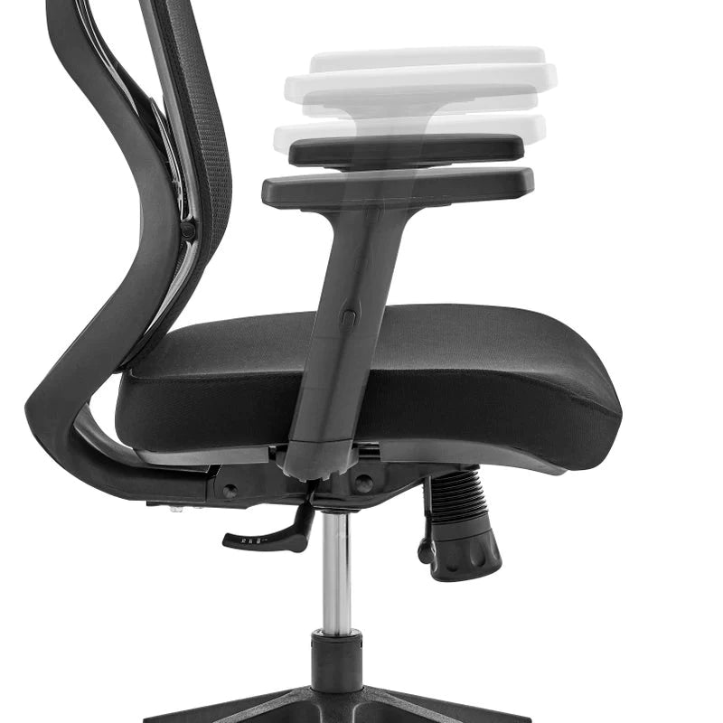 Ergonomic Office Chair Black Mesh Headrest Armrest and Seat Height Adjustable