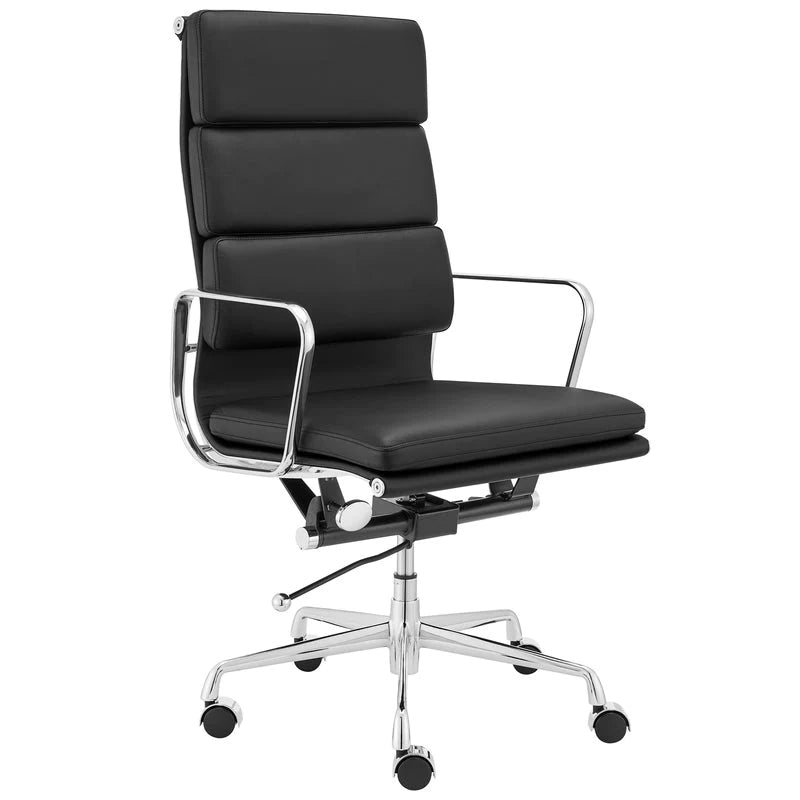 B. Eames Premium Replica High Back Leather Soft Pad Management Office Chair (Black):