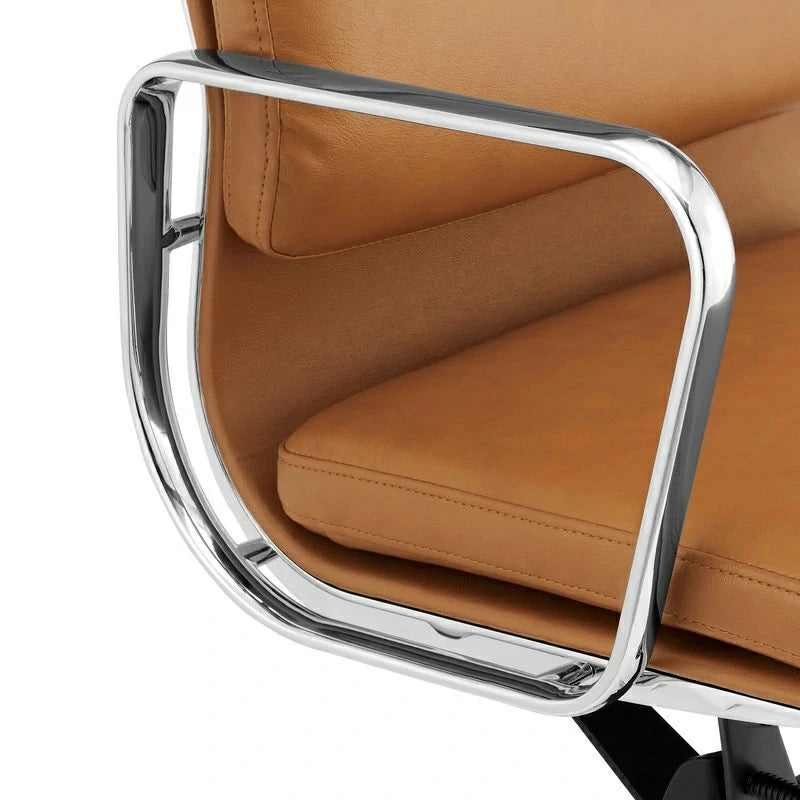 eames soft pad chair tan leather EA219