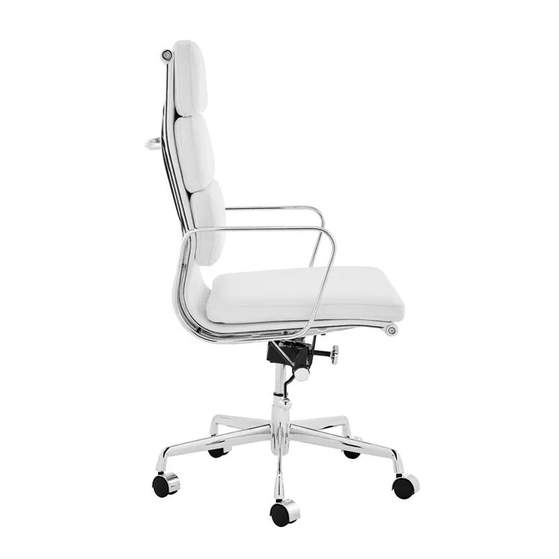 Eames white leather office chair EA219 