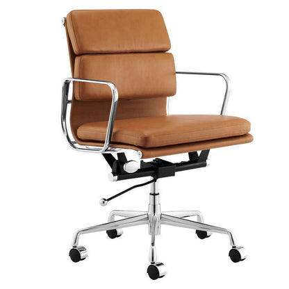 Eames soft pad EA217 tan leather office chair