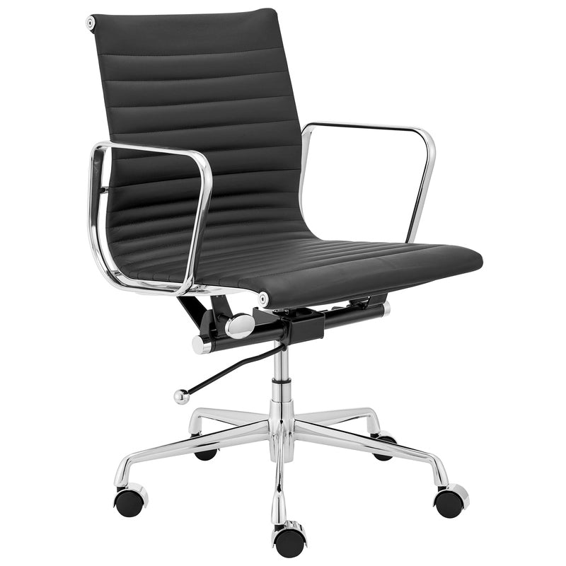 2. Eames Classic Replica Low Back Ribbed Management Office Chair (Black)