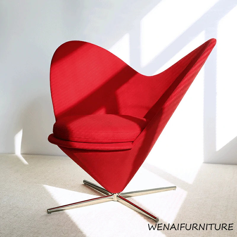 Verner Panton Style Heart Cone Chair RED