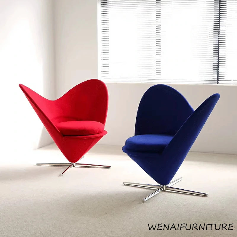 Verner Panton Style Heart Cone Chair  blue