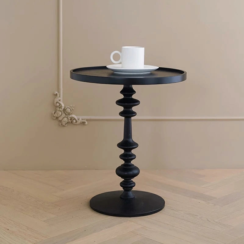 Table d'appoint ronde, métal, table Chabu, table de café, table basse, intérieur, table de salon, table ronde, table basse, table centrale, stable, élégante, légère, largeur de table 46 cm, hauteur 55 cm, couleur noir ou blanc