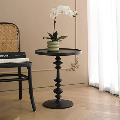 Round Side coffee Table-black