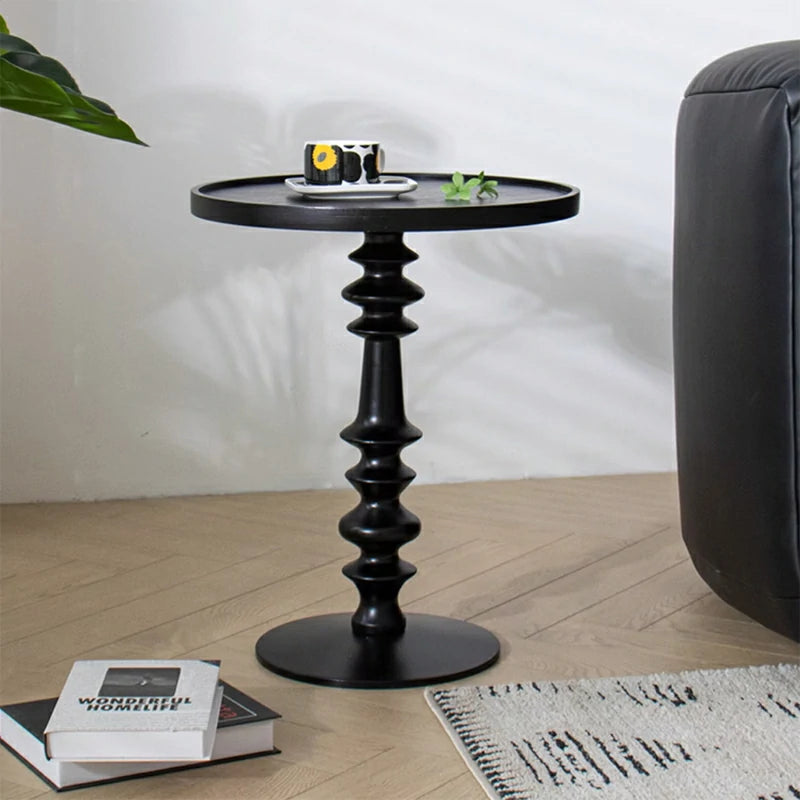 Round Side coffee Table-black