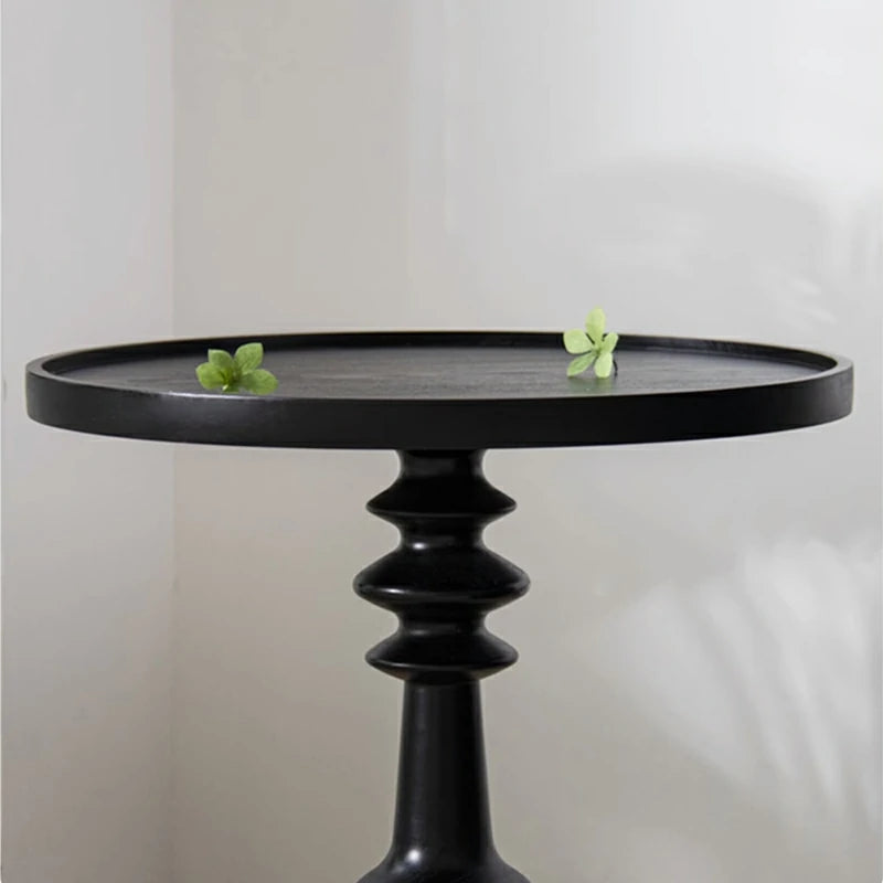 Round Side coffee Table-black