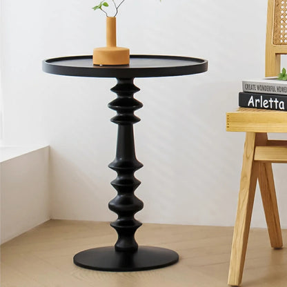 Table d'appoint ronde, métal, table Chabu, table de café, table basse, intérieur, table de salon, table ronde, table basse, table centrale, stable, élégante, légère, largeur de table 46 cm, hauteur 55 cm, couleur noir ou blanc